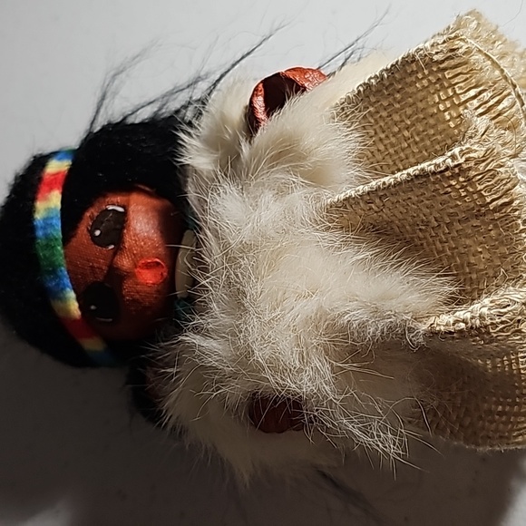 Native American Indian Woman & baby Paper Mache Doll Apache Handmade Vintage - Picture 4 of 10